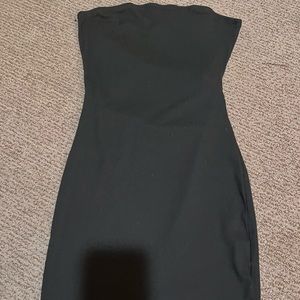 Strapless black dress